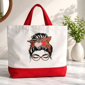 Stylish Tote Bag with Red Accents